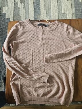 Vero Moda Blush Textured Knit Crewneck Sweater